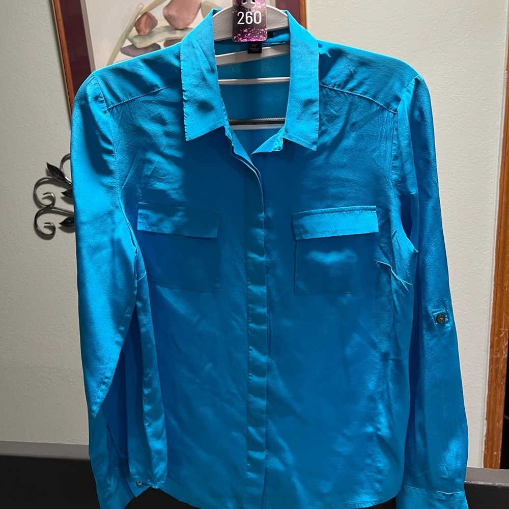Ann Taylor Turquoise Silk Blouse #260